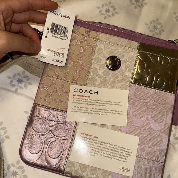 NWT Coach crossbody purse - lilac Patchwork Collection - Picture 3 of 5